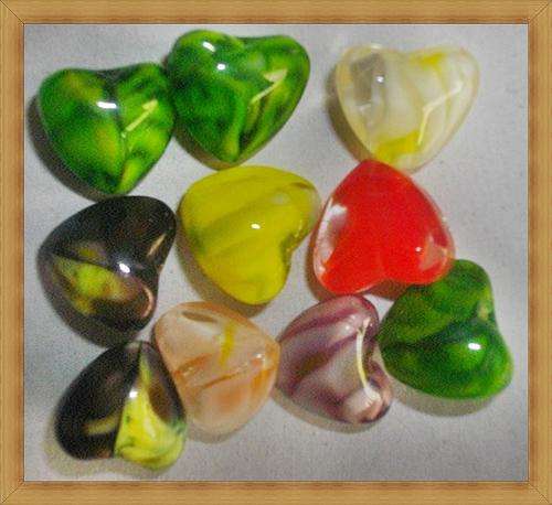 Glass Marble Hearts (12mm)Pack of 10
