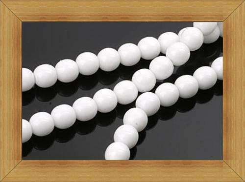 Opaque Glass Beads - WHITE(6mm) - Pack of 35 Beads