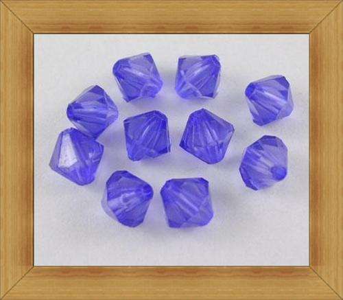 Facetted Acrylic Bicones-Dark Blue(6mm)-Pack of 100