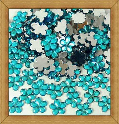 Flower Rhinestones - CORNFLOWER BLUE(16mm)-Pack of 25