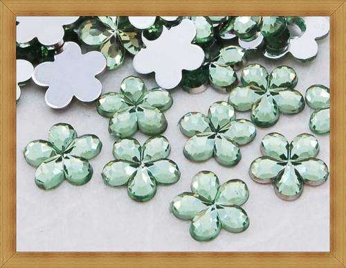 Mint Green Flower Rhinestones(16mm)-Pack of 25