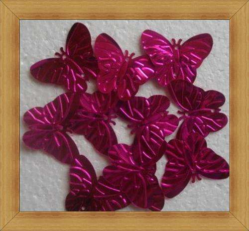 Foil Butterflies - CERISE(20mmx30mm)Pack of 50