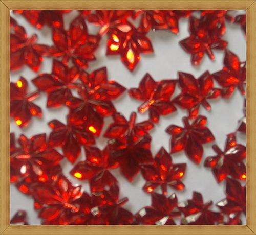 Red Maple Leaf Rhinestones-Pack of 10