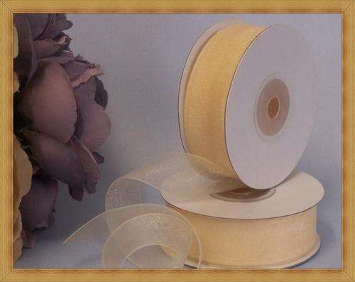 Organza Ribbon - Cream(15mm)-Sold per metre