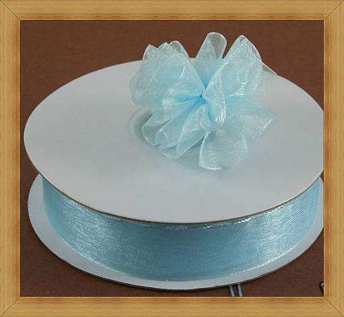 Organza Ribbon - Light Blue(15mm)-Sold per metre