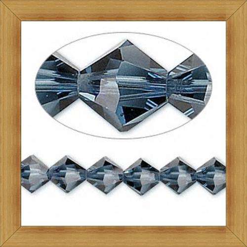 Facetted Glass Bicones-Montana(6mm)-Pack of 10