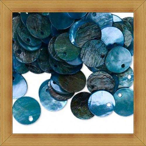 Mussel Shell Discs-Midnight Blue(15mm) - Pack of 5