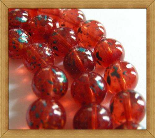 Speckled Glass Beads - Red(8mm)