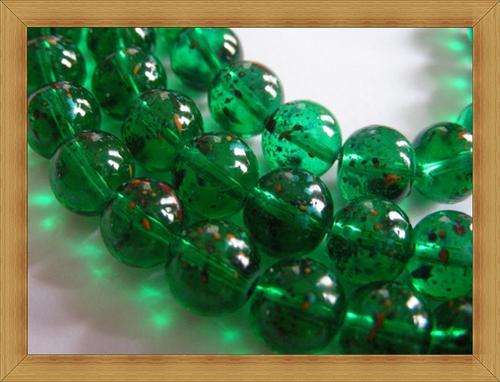 Speckled Glass Beads - Green(10mm)