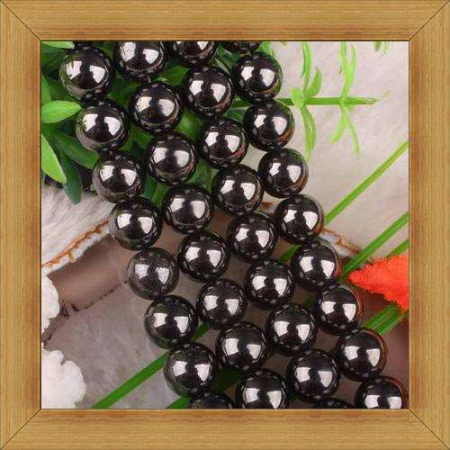 Magnetic Hematite Round Beads(4mm)- Pack of 10