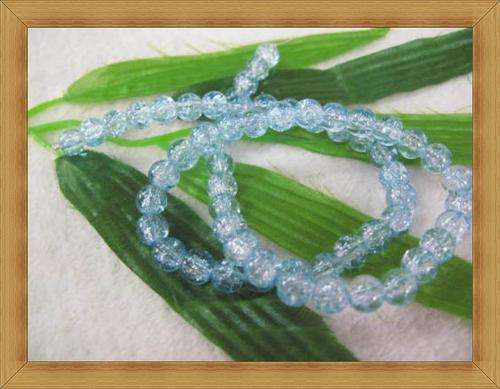Crackle Glass Beads-BLUE(8mm)-Pack of 10
