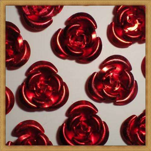 Metal Rose - RED (12mm)-Pack of 5