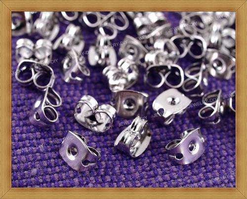 Nickle  Earring Butterfly Stopper  - per pair