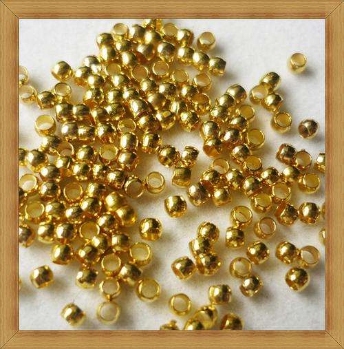Goldplated Round Crimp Beads(2mm)(pack of 50)
