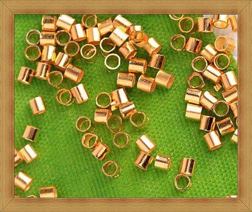 Goldplated Tube Crimp Beads(2mm)-Pack of 50