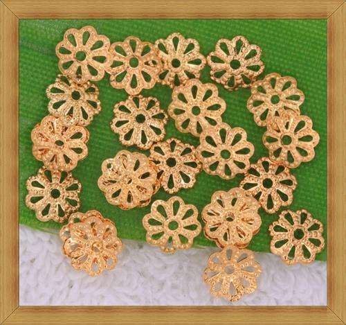 Goldtone Filigree Beadcaps(8mm)-Pack of 50