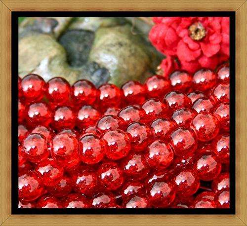 Red Crackle Glass Beads(4mm)(Pack of 30)