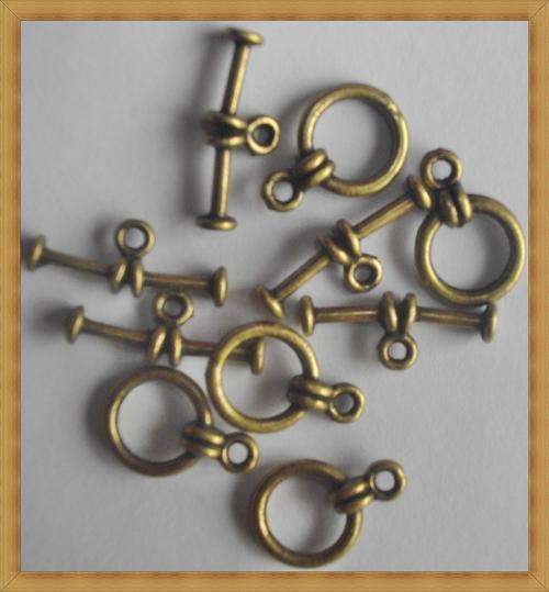 Clearance Sale!!Antique Bronze Toggle Clasp( 10mm)-Pack of 5