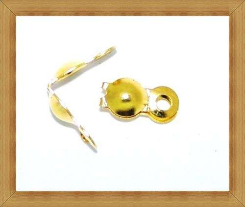 Goldplated Double Hole Calottes- (pack of 10)