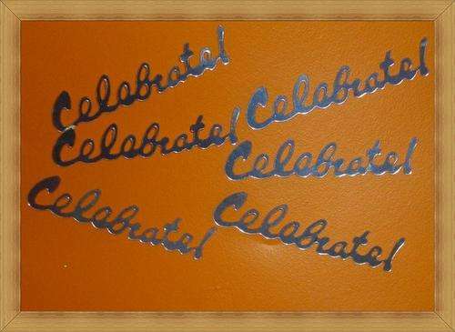 Silver"CELEBRATE"Embellishments(Pack of 30)
