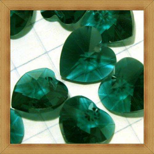 Emerald Green Swarovski Hearts(10mm)