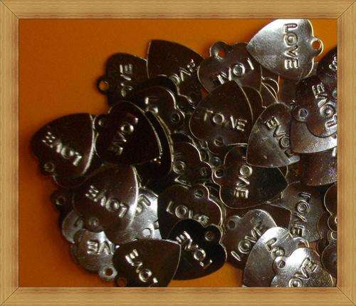 Nickle Heart Stampings(12mmx10mm)-Pack of 20