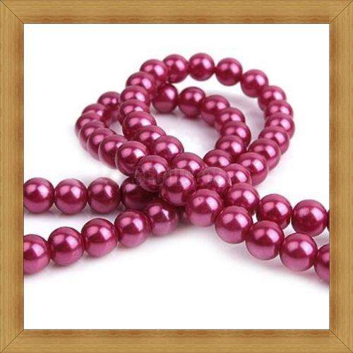 Amethyst Glass Pearls(8mm) - Strand of +/- 55 Beads