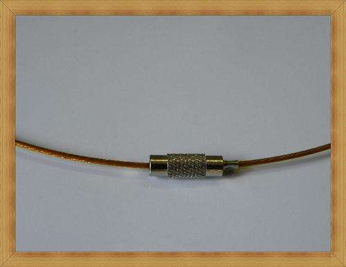 GOLD Cable String Neckace with with Silver Screw in Clasp(45cm)