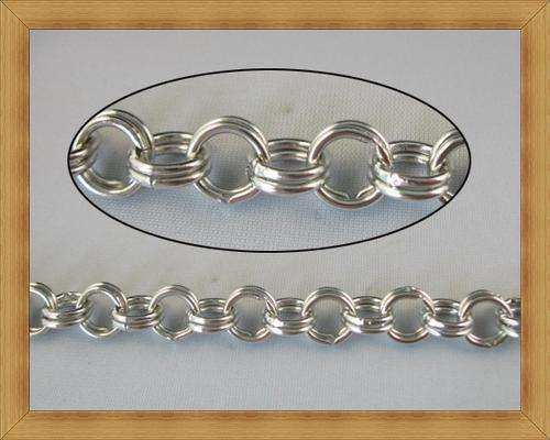 Nickle Double Round Link Chain(6mm) - Sold Per Metre