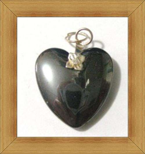 Hematite Heart Pendant with Bail