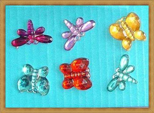 Mixed Butterfly&Dragonfly Rhinestones - Assorted Colours- Pack of 10
