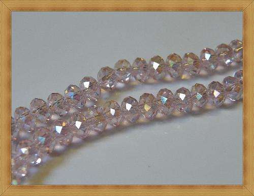 AB Pink Facetted  Glass Rondelles(6.2mm)