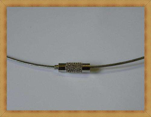SILVER Cable String Neckace with with Silver Screw in Clasp(45cm)
