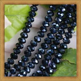 Special Offer!!!!!JET BLACK Facetted Crystal Glass Rondelles(8mmx6mm)(Sold Individually)