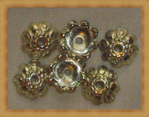 Silvertone Beadcaps(9mm)Pack of 10