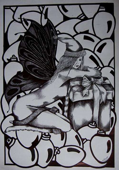 INK DRAWING (Two) by Linda Visser