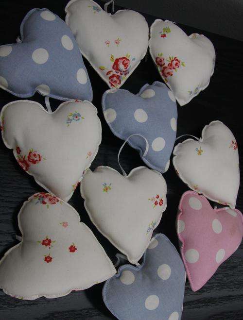 Ten stuffed material hearts - Biggie Best!!