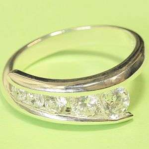 925 sterling silver ring with lab diamonds: ring size 8