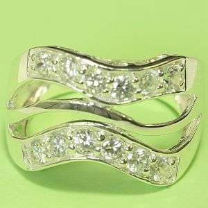 925 sterling silver ring with lab diamonds: ring size 8.5