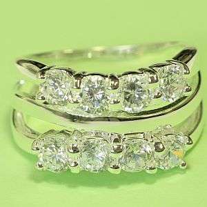 925 sterling silver ring with lab diamonds: ring size 7.5