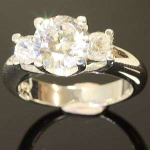 925 sterling silver ring with lab diamonds: size 7.5