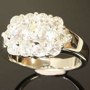 925 sterling silver ring with lab diamonds: size 7