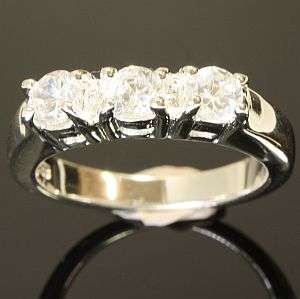 925 sterling silver ring with lab diamonds: size 7