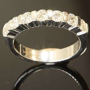 925 sterling silver ring with lab diamonds: size 7