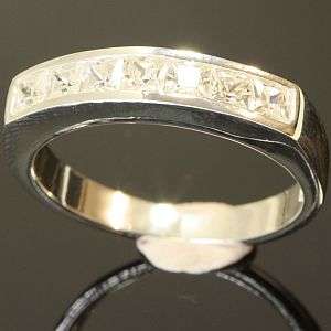 925 sterling silver ring with lab diamonds: size 7