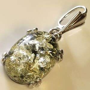 925 Sterling silver & 100% Natural Amber pendant