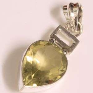 925 Sterling silver pendant with natural citrine