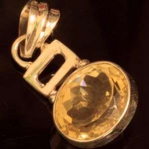 925 Sterling silver pendant with natural Citrine