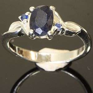 925 Sterling silver ring, with natural sapphires: size: 8.5