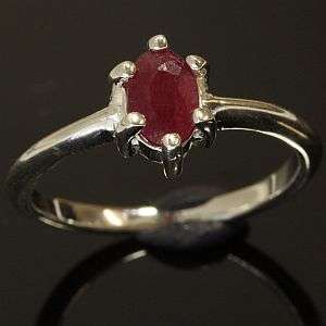 925 Sterling silver ring, with natural ruby: size: 7